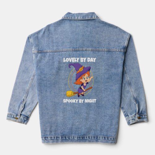 Lovely By Day Spooky By Night Witch Toddler Girl H Denim Jacket