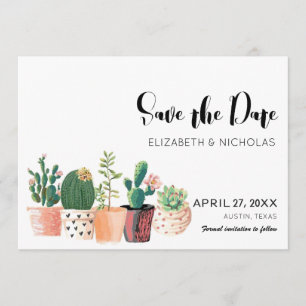 Lovely Cactus Succulent Photo Save The Date