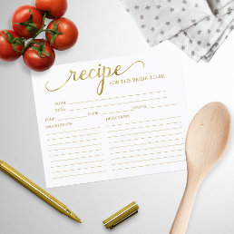 Lovely Calligraphy Bridal Shower Recipe Cards