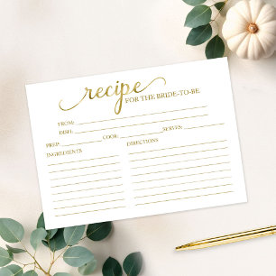 Lovely Calligraphy Bridal Shower Recipe Cards