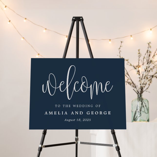 Lovely Calligraphy EDITABLE COLOR Welcome Sign (In Situ (Stand))