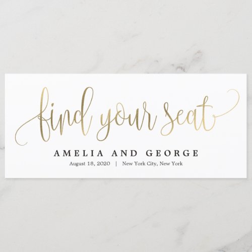 Lovely Calligraphy Find Your Seat Card