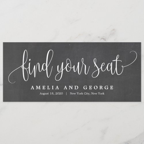 Lovely Calligraphy Find Your Seat Card