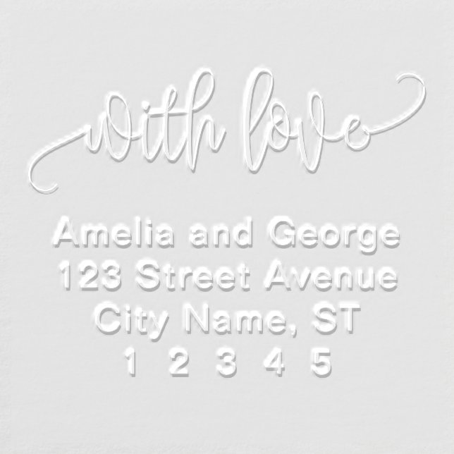 Lovely Calligraphy Return Address Custom Embosser (Design)