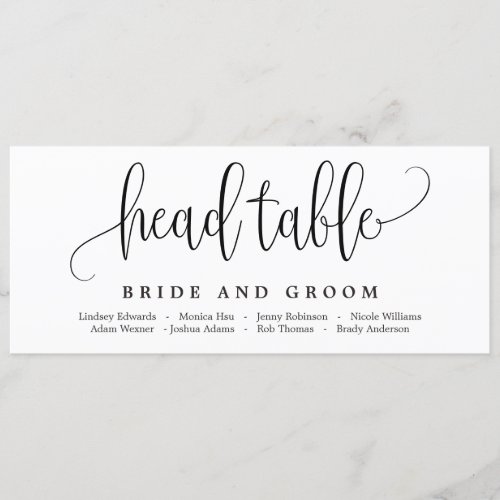 Lovely Calligraphy Seating Chart Card