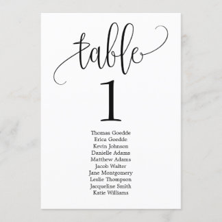 Lovely Calligraphy Table Seating Card