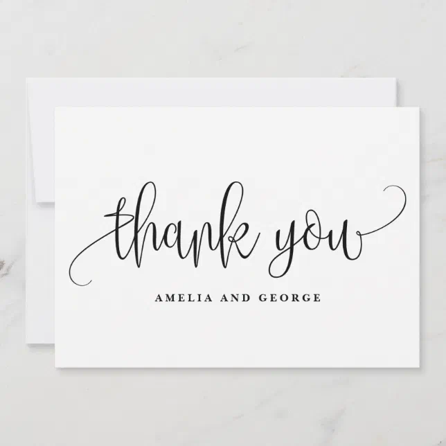 Lovely Calligraphy Thank You Card | Zazzle