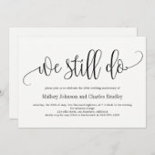 Lovely Calligraphy Wedding Anniversary Invitation (Front/Back)