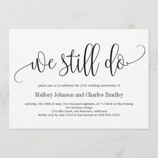 Lovely Calligraphy Wedding Anniversary Invitation