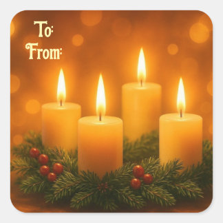 Lovely Candles Christmas Gift Sticker