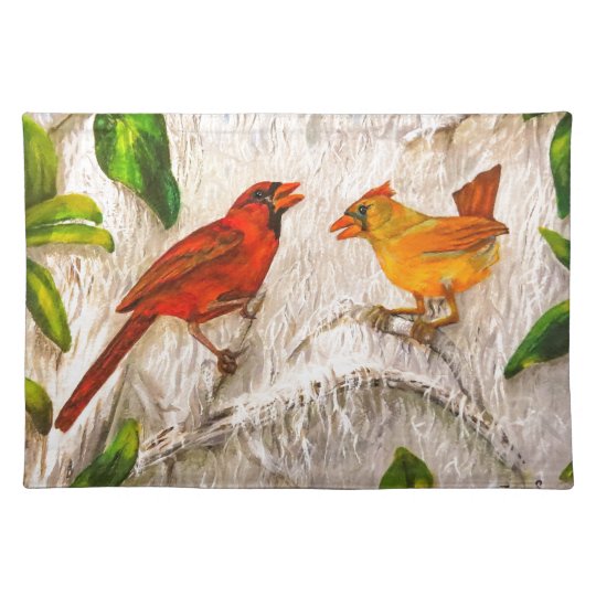 Lovely Cardinal birds Placemat