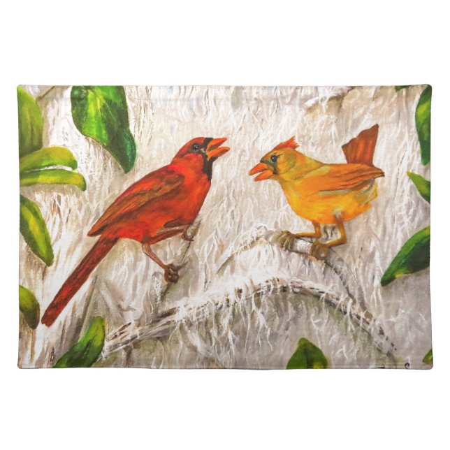 Lovely Cardinal birds Placemat (Front)