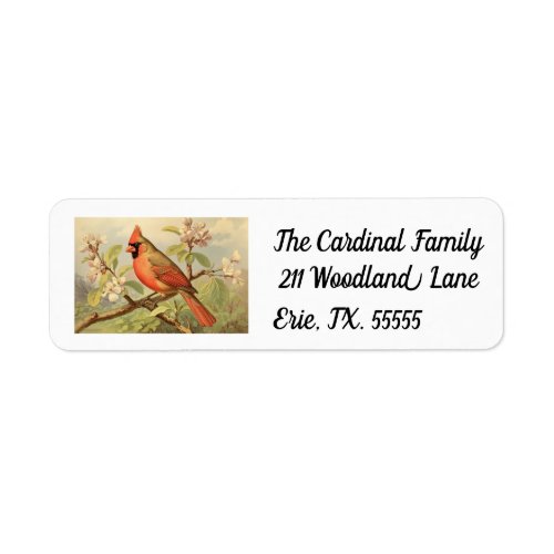 Lovely Cardinal Return Address Labels