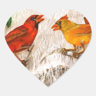 Lovely Cardinals. Singing of love