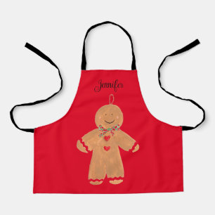 Lovely Cartoon Gingerbread man Christmas Winter Apron