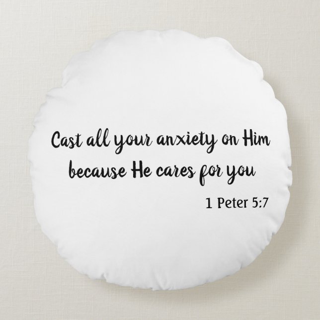 Lovely Cast Your Anxiety Round Pillow (Front)