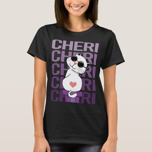 Lovely Cat _ Cheri Name T_Shirt