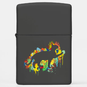 Lovely Cat Colorful Painting Splash Zippo Lighter