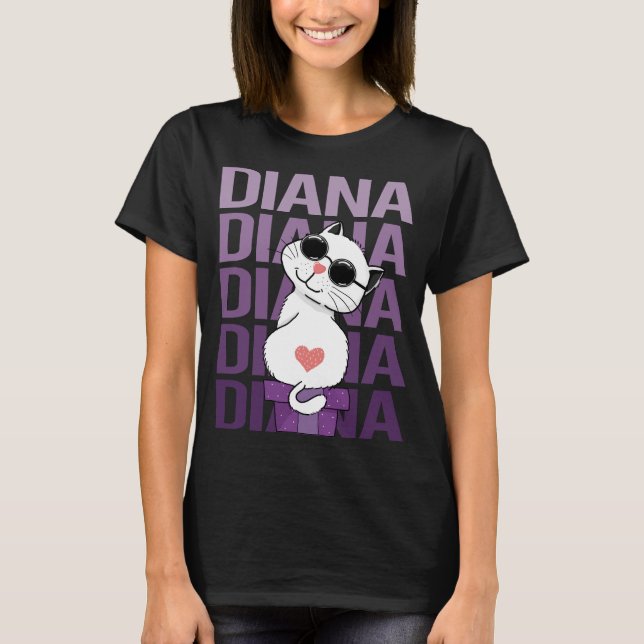 Lovely Cat - Diana Name T-Shirt (Front)