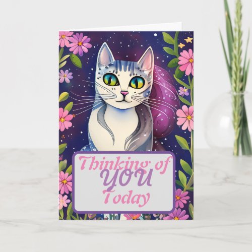 Lovely Cat Greeting Card Thinking of You Today