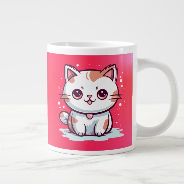 Lovely Cat Kawaii Style Clipart-47758 Giant Coffee Mug (Right)