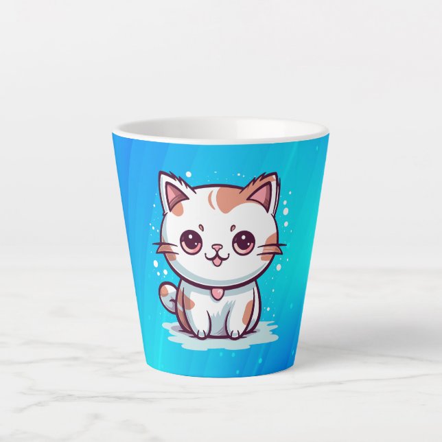Lovely Cat Kawaii Style Clipart-47758 Latte Mug (Front)