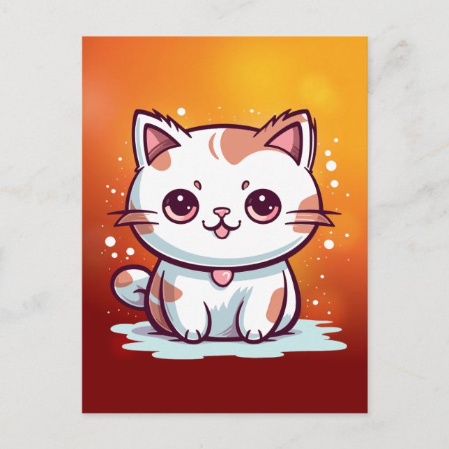 Lovely Cat Kawaii Style Clipart-47758 Postcard (Front)