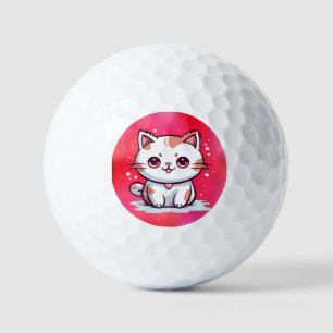 Lovely Cat Kawaii Style Clipart Golf Balls