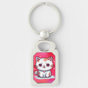 Lovely Cat Kawaii Style Clipart Keychain