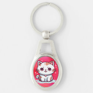 Lovely Cat Kawaii Style Clipart Keychain