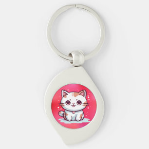 Lovely Cat Kawaii Style Clipart Keychain