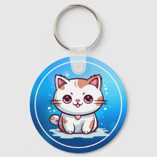 Lovely Cat Kawaii Style Clipart Keychain