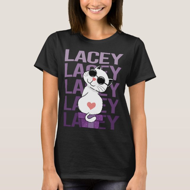 Lovely Cat - Lacey Name T-Shirt (Front)