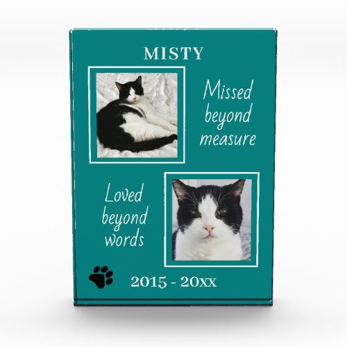 Lovely Cat Memorial Missed Beyond Measure Jade Photo Block