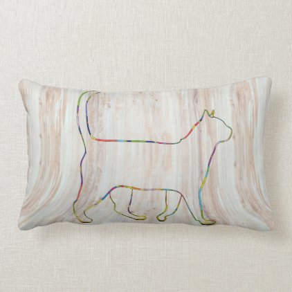 Lovely Cat on Wood Lumbar Pillow