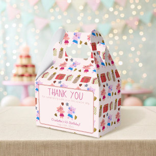 Lovely Cats with Gifts Kids Pink Birthday Party Favor Boxes