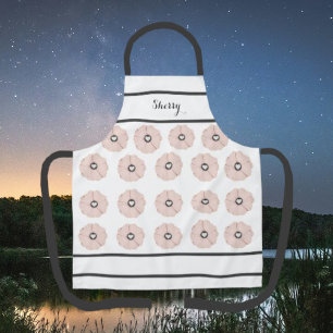 Lovely Charcoal Grey and Pink Floral Apron