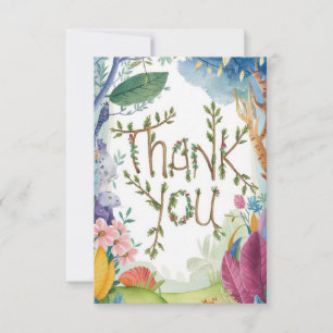 Lovely Charming Forest Woodland Thank You Card