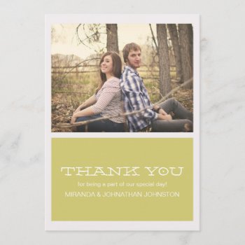 Lovely Chartreuse Photo Wedding Thank You Cards by AllyJCat at Zazzle