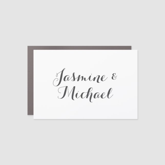 Lovely Chic Calligraphy Couple Names  Car Magnet (Front)