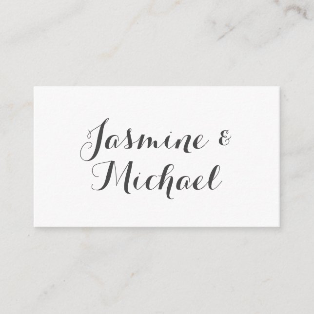 Lovely Chic Calligraphy Couple Names  Enclosure Card (Front)