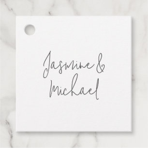 Lovely Chic Calligraphy Couple Names Favor Tags