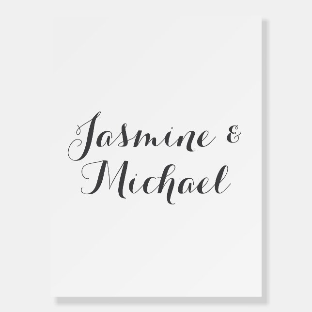 Lovely Chic Calligraphy Couple Names  Foam Board (Front)