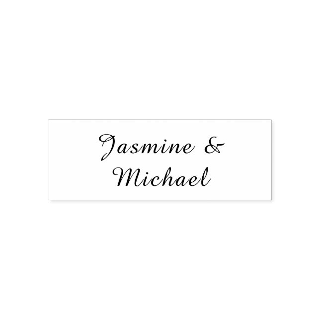Lovely Chic Calligraphy Couple Names Minimalist Self-inking Stamp (Design)