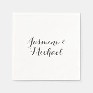 Lovely Chic Calligraphy Couple Names Napkins