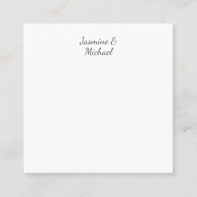 Lovely Chic Calligraphy Couple Names Wedding Enclosure Card (Front)