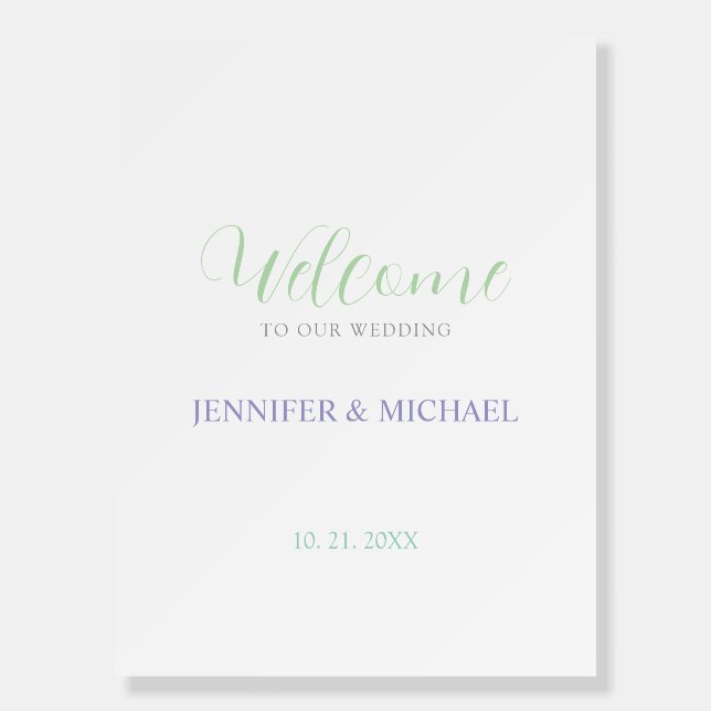 Lovely Chic Calligraphy Elegant Welcome Wedding Foam Board (Front)