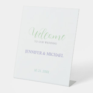 Lovely Chic Calligraphy Elegant Welcome Wedding Pedestal Sign