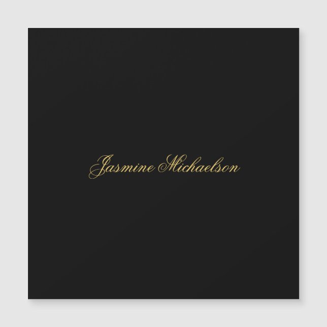 Lovely Chic Calligraphy Name Black & Gold (Front)