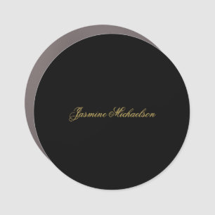 Lovely Chic Calligraphy Name Black & Gold Car Magnet